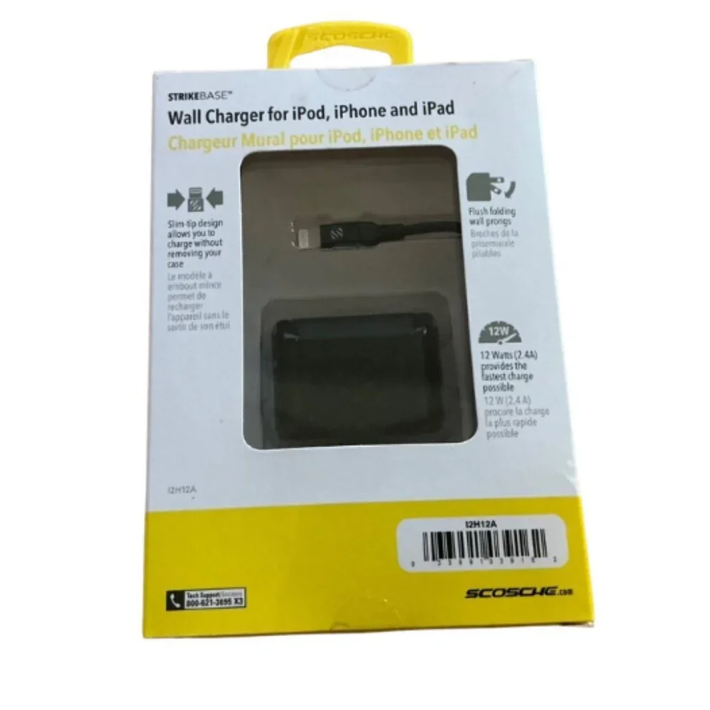 STRIKEBASE wall charger iPod iPhone and iPad devices 3ft long cable